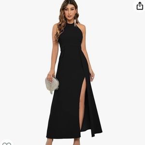 High neck halter dress